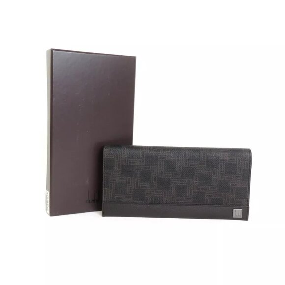 Auth Dunhill Bifold Long Wallet Dark Brown Leather - - Picture 8 of 8